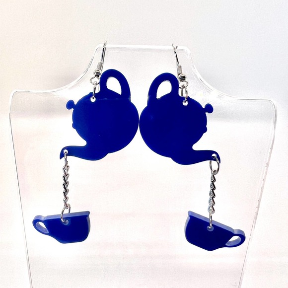 Handmade Jewelry - Tea Pot Earrings - Cafe Earrings - Tea Earrings - Novelty Earrings - Statement